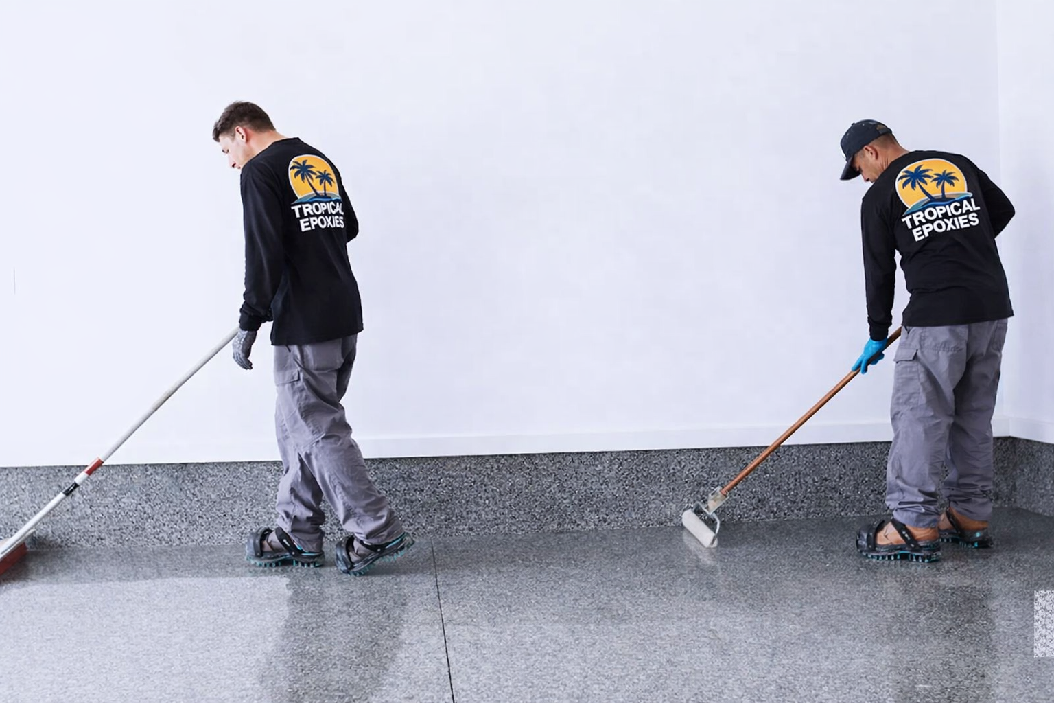 Tropical Epoxies concrete coating installation in progress